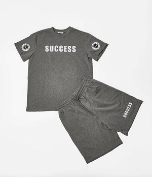 Gray Success Short Set TShirt