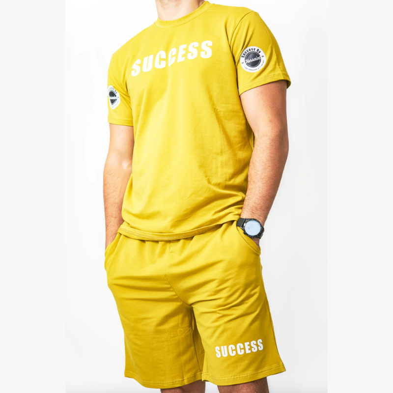 Gold Success Shorts Set TShirt