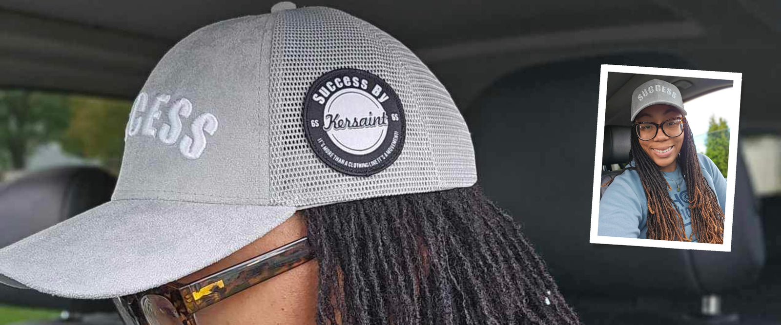 grey success trucker hat